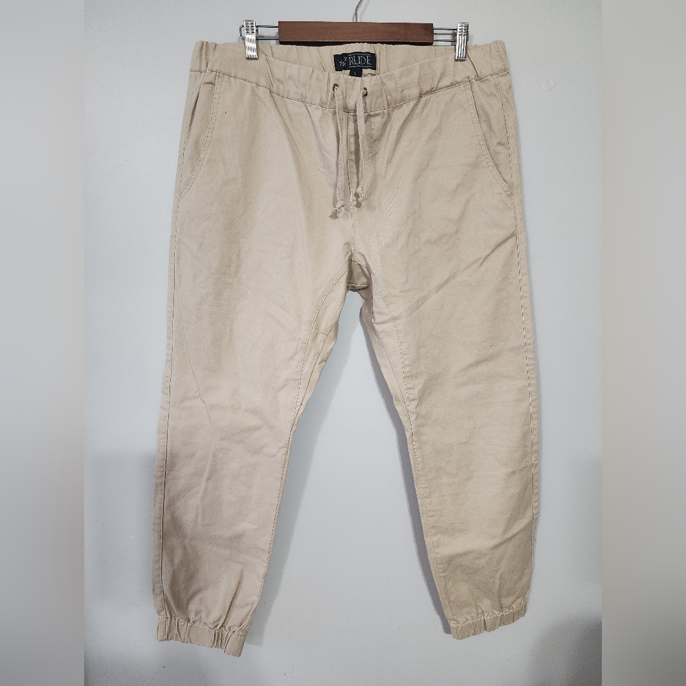 Rude Khaki Joggers Size Large